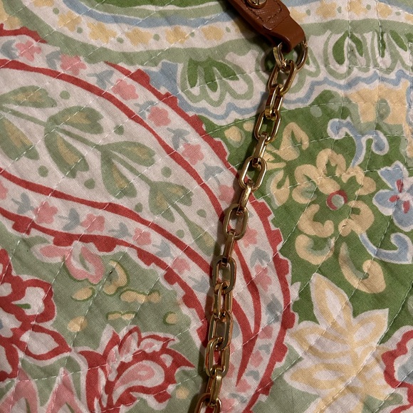 Tory Burch dark tan leather with gold chain shoulder strap - Picture 3 of 6